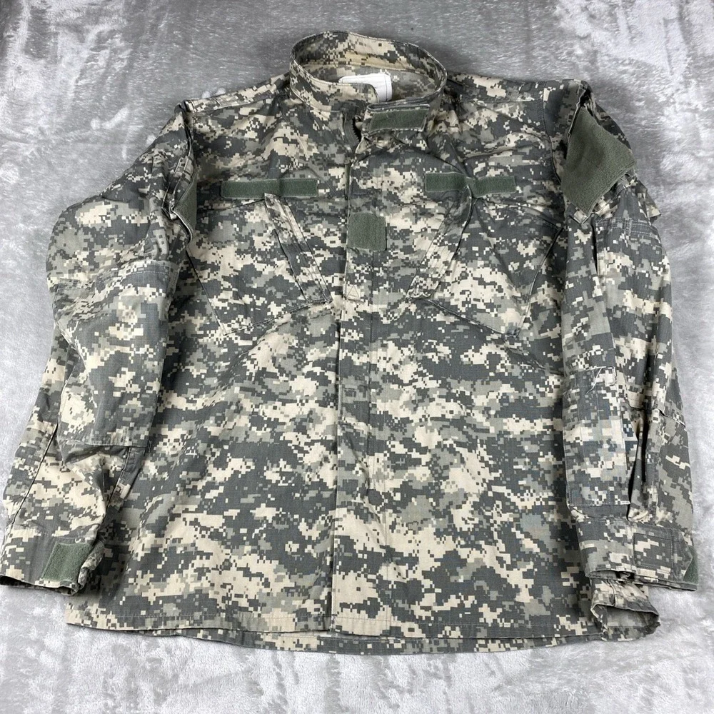 US Army ACU Combat Uniform Coat Mens Large Regular Digital Camo Jacket Ripstop